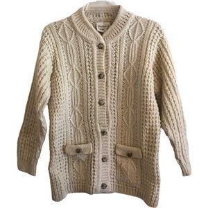Vintage Gaeltarra Fishermen Wool Cardigan Sweater